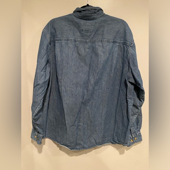 Woolrich Denim Chambray Long Sleeve Shirt Men’s XXL 2XL Blue Medium Wash Pocket - Picture 3 of 9
